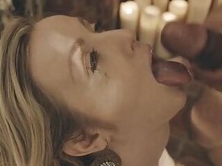 Черный мужик оттрахал беременную блондинку и кончил в рот